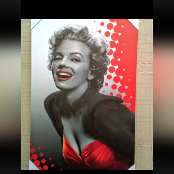 36 x 24 CANVAS Marilyn Monroe ICONIC Stretched Frame RED DOTS CHRIS CONSANI - Picture 3 of 3
